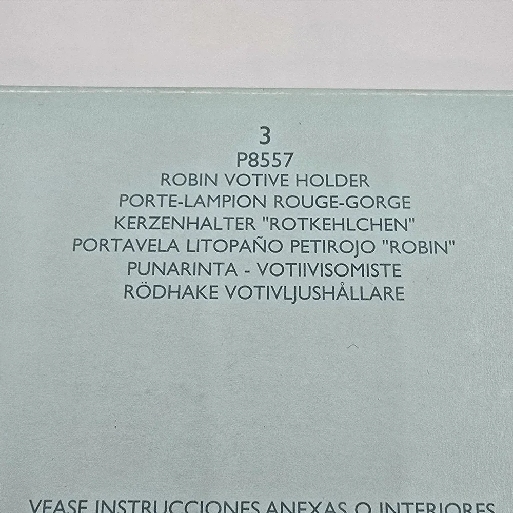 PartyLite Robin Votive Candle Holder P8557 Bird Watcher's Collection Mint in Box